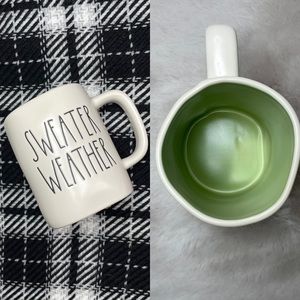*NEW* Rae Dunn "SWEATER WEATHER" Mug, Green Interior *Never Used*
